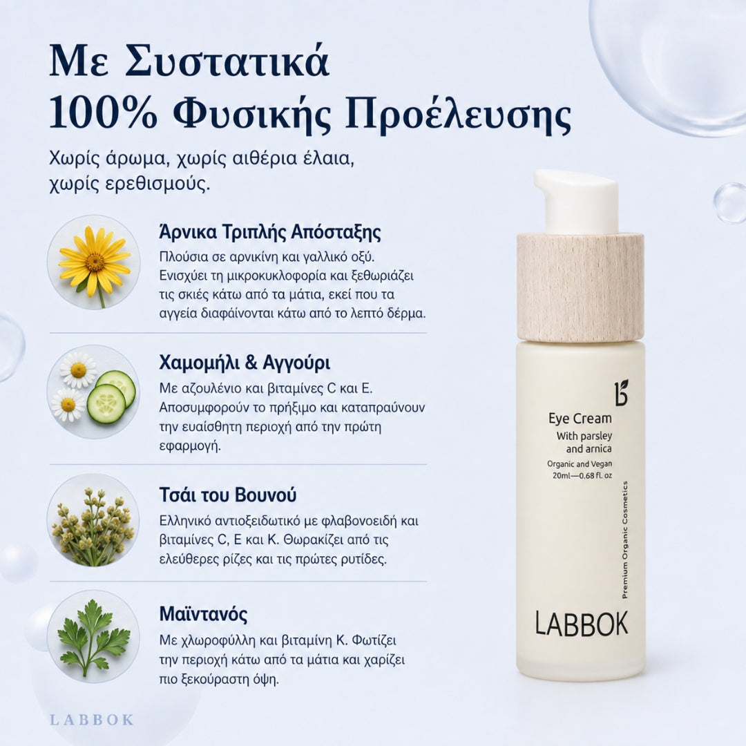 Κρέμα Ματιών κατά των Μαύρων Κύκλων & Πρηξίματος Labbok - Ξεκούραστο Βλέμμα από το Πρώτο Πρωί 20ml