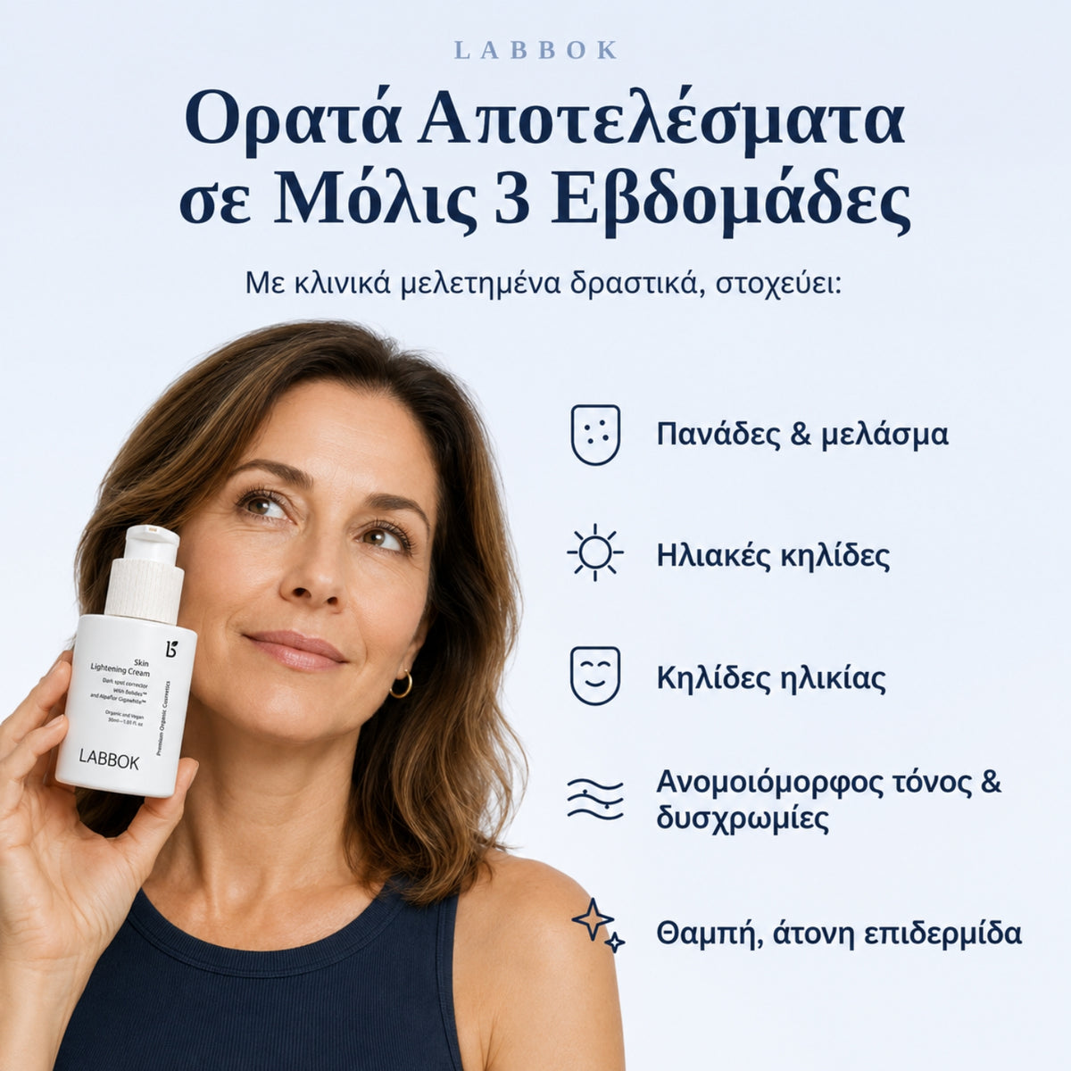 Λευκαντική Κρέμα κατά των Πανάδων & Δυσχρωμιών Labbok - Ορατά Αποτελέσματα σε 3 Εβδομάδες